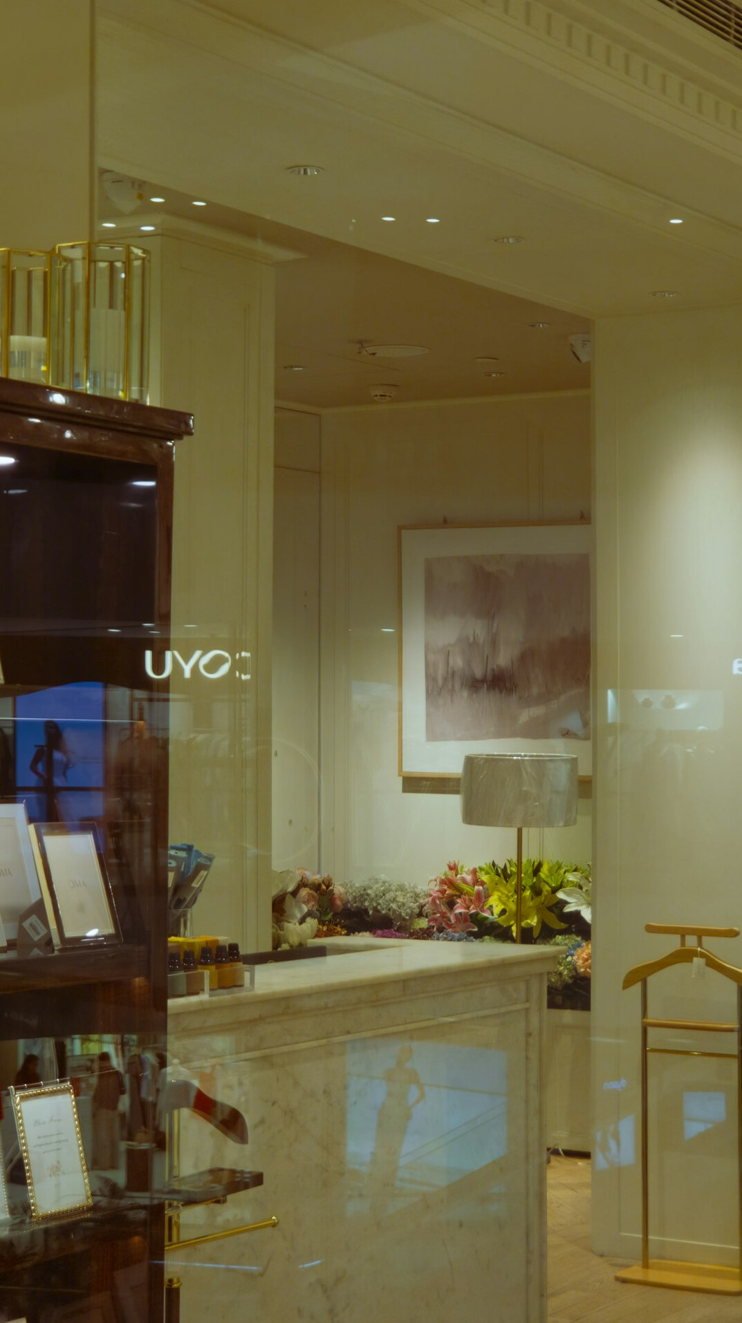 luxury store interior with customers